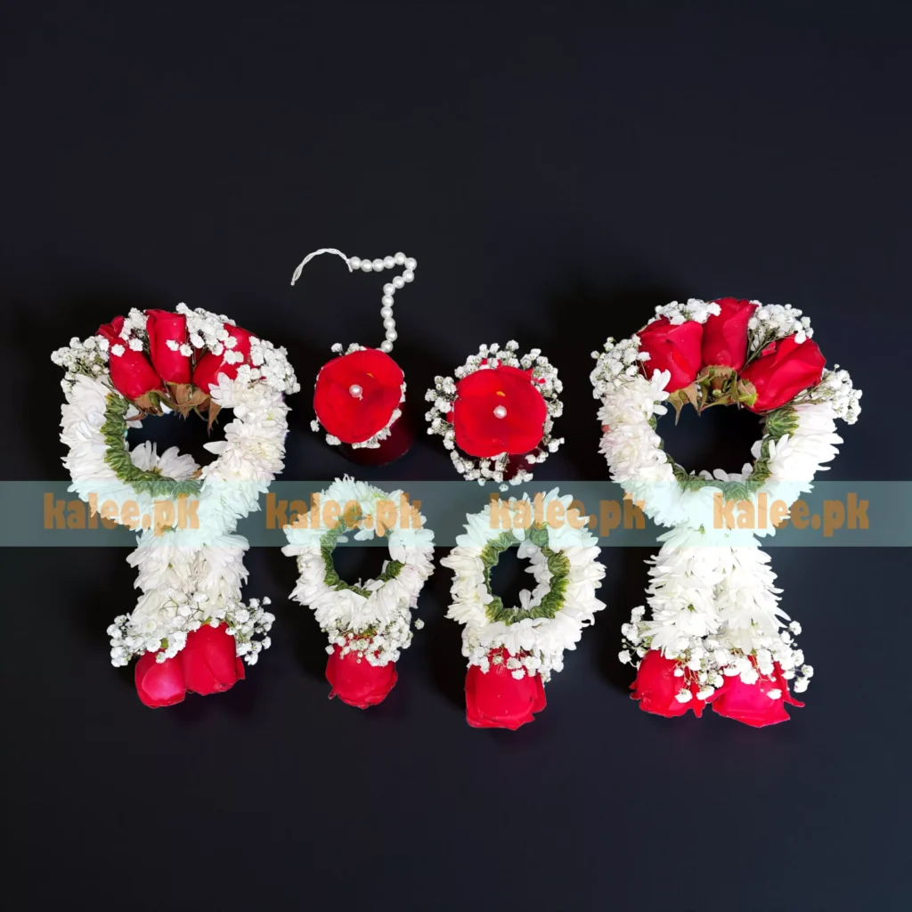 Daisy Roses And Baby's Breath Complete Jewellery Set - Kalee کلی
