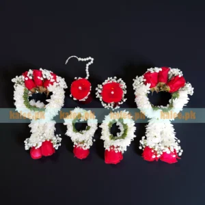 Daisy Roses And Baby's Breath Complete Jewellery Set - Kalee کلی